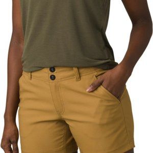 NWT Prana Alana Shorts 5" size 4 Embark Brown (Gold Mustard)